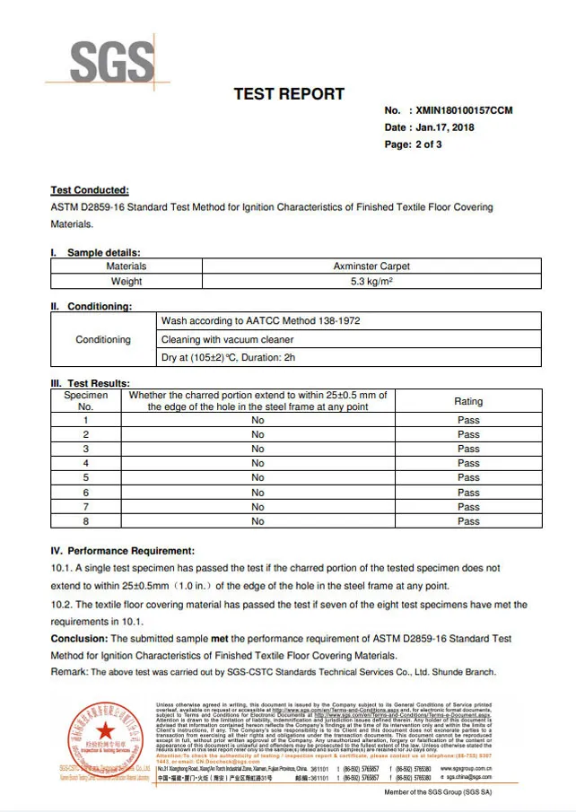 ASTM D2859-16 Standard Test Method for Ignition Characteristics of Textile Floor Coverings