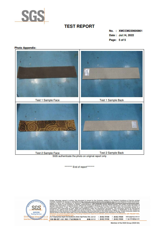 Axminster Wool Nylon Carpet SGS Test Samples