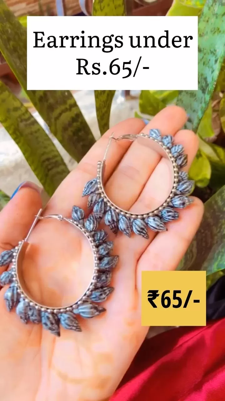 Earrings under ₹65/- only at Larq Jewels✅affordable prices✅value for money✅best collection.Shop now at www.faconn.com.#earrings #jewel #oxidisedearrings #oxidizedsilver #jewelryaddict #jewelrygram #reelsgram #videography #contentcreator #instajewelry #instareels #fashiongram