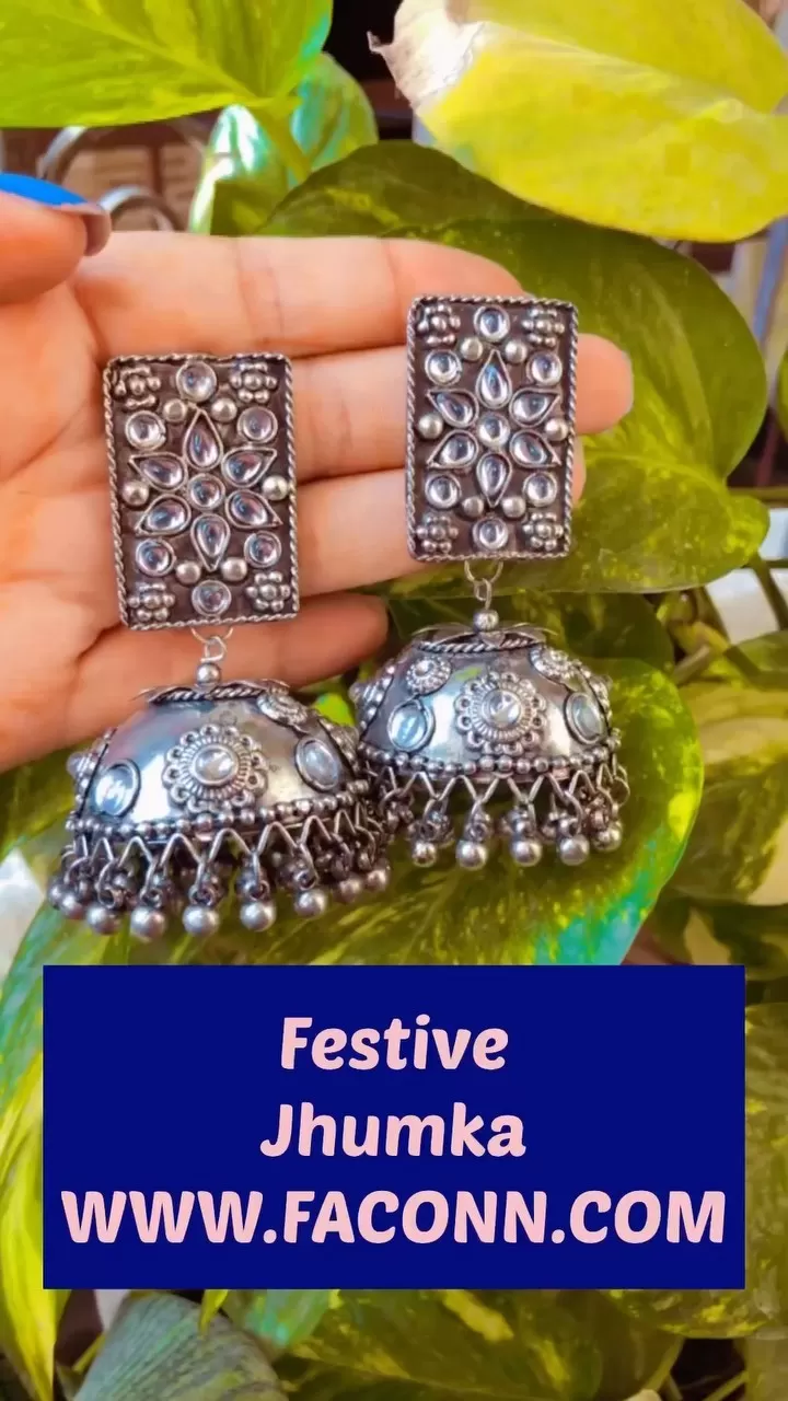 Festive collection at www.faconn.com ✅shop online at www.faconn.com✅affordable prices ✅quirky and indian collection.#larqjewels #festivejhumkas #jhumkas #jhumkilove #faconn #oxidisedjewellery #silverjewelry #oxidisedsilverjewellery #germansilverjewellery #reelslovers #jewellove #quirky #boho #banjara
